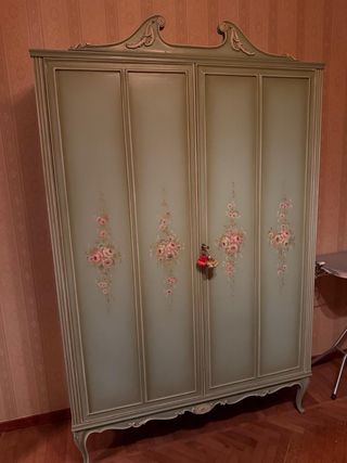 Armadio Veneziano Legno Dipinto Fiori