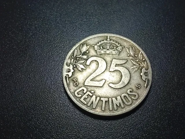 N.230-1. Moneta 25 centesimi Spagna 1925.