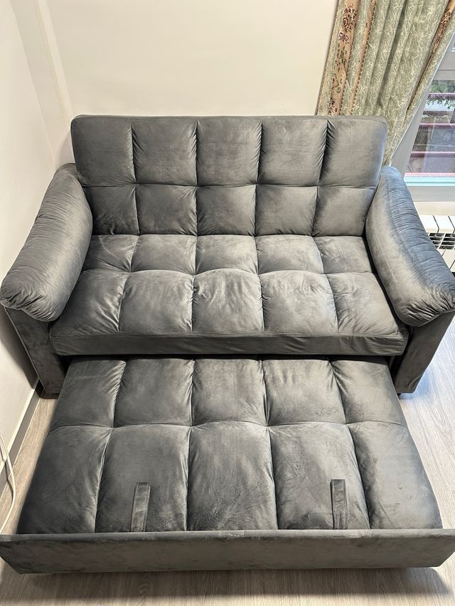 Sofá Cama Gris Tela