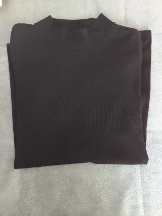 Jersey negro tejido acanalado mujer Aghimore Talla