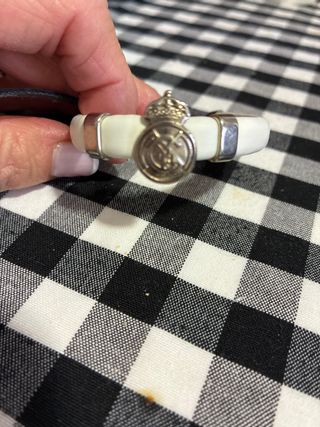 Pulsera Real Madrid Corona Plata y Blanco