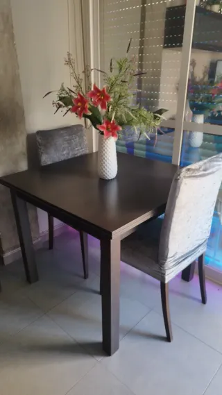 Mesa comedor extensible 1m x 1m