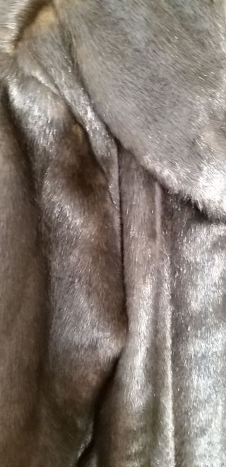 Abrigo Imitación Piel Talla Grande Marrón