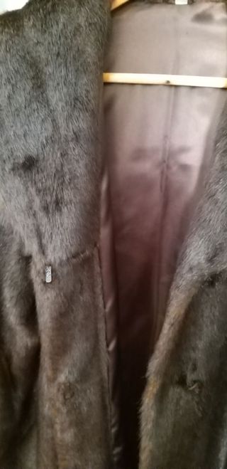 Abrigo Imitación Piel Talla Grande Marrón