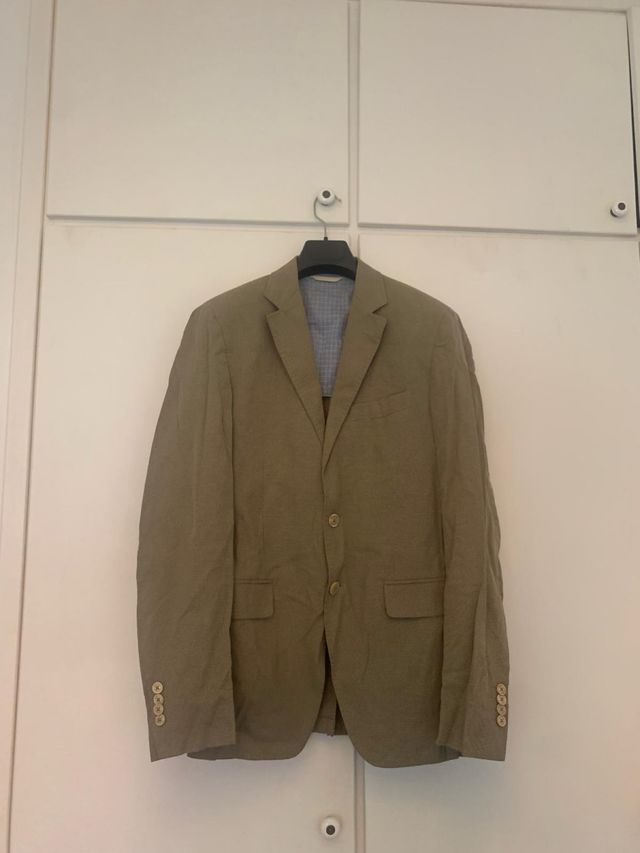 Americana/Blazer Beige y Verde