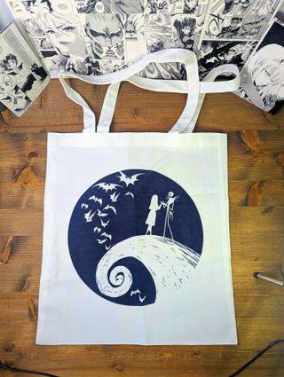 Nightmare Before Christmas Jack Sally Tote Bag