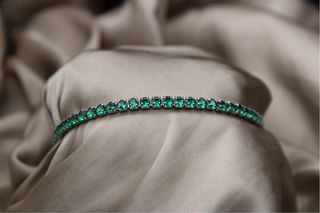 Pulsera Tenis Verde Plata .925
