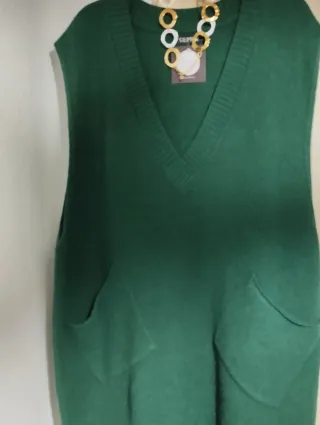 Chaleco verde lana talla única