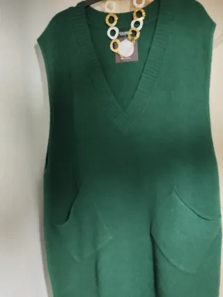 Chaleco verde lana talla única