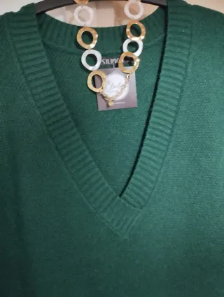 Chaleco verde lana talla única