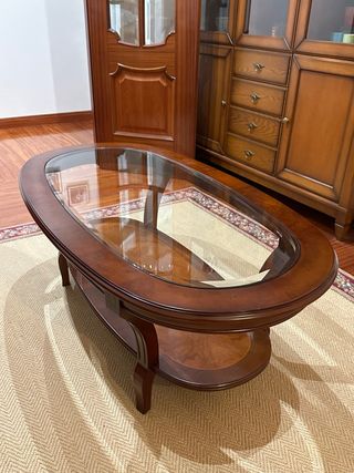 Mesa madera y cristal