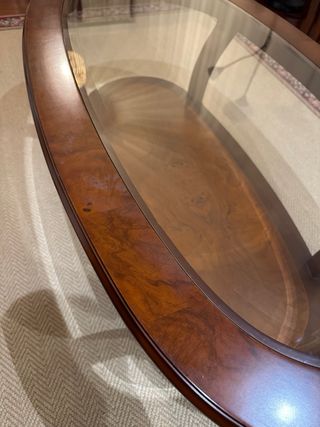Mesa madera y cristal
