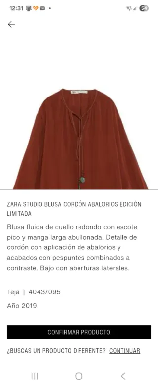 Zara Studio - edicion Limitada - Blusa con cordon