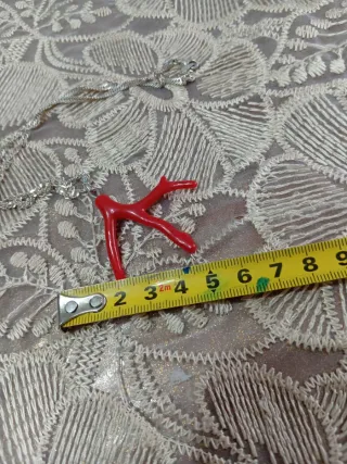 Corallo rosso con collana in argento 925