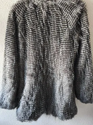 Chaquetón pelo sintético rayas S
