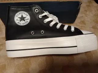 Botines Converse Plataforma Negro/Blanco