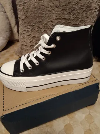 Botines Converse Plataforma Negro/Blanco