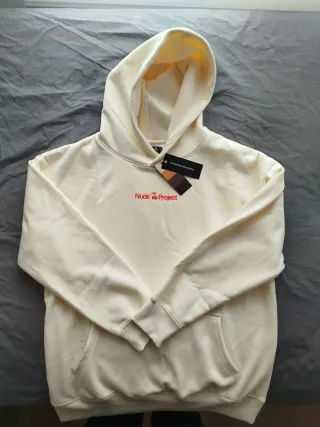 Sudadera NudeProject Cherry Logo, Beige