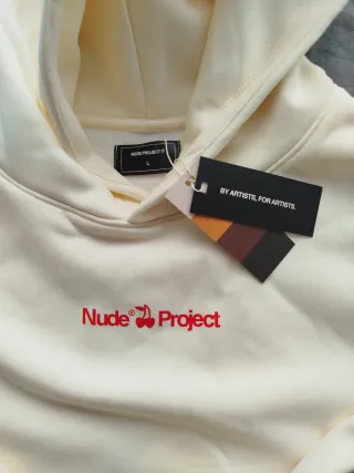 Sudadera NudeProject Cherry Logo, Beige