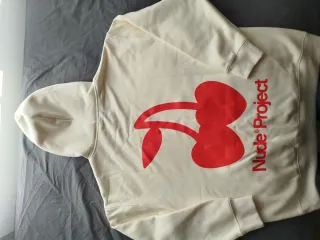 Sudadera NudeProject Cherry Logo, Beige