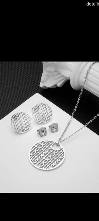 Conjunto Tous Plata Collar y Pendientes