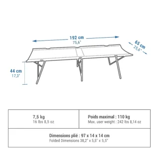 Cama plegable catre 190x65 cm. Color verde.