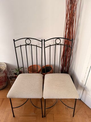 Juego de 2 sillas de hierro forjado