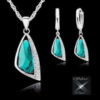 Conjunto Esmeralda. Plata y Circonitas.