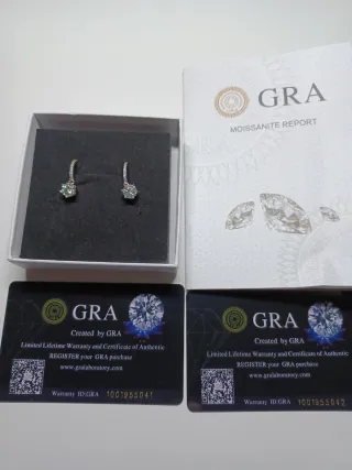 Pendientes Moissanita Plata S925
