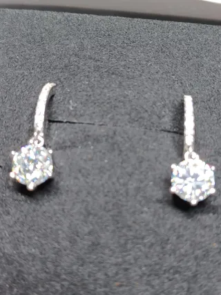 Pendientes Moissanita Plata S925