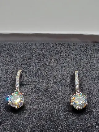 Pendientes Moissanita Plata S925
