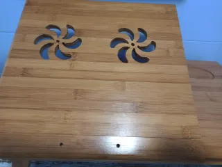 Mesa ordenador bambú plegable