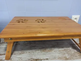 Mesa ordenador bambú plegable