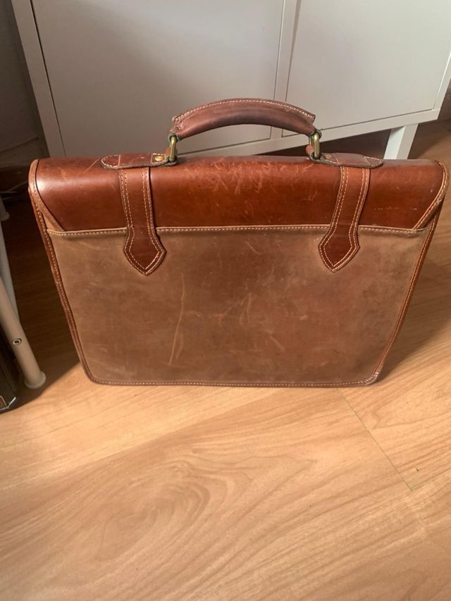 Maletín de piel Fossil marrón