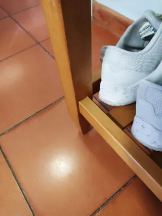 Sillón zapatero madera y tela