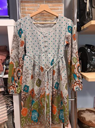 Vestido Punto manga larga con estampados