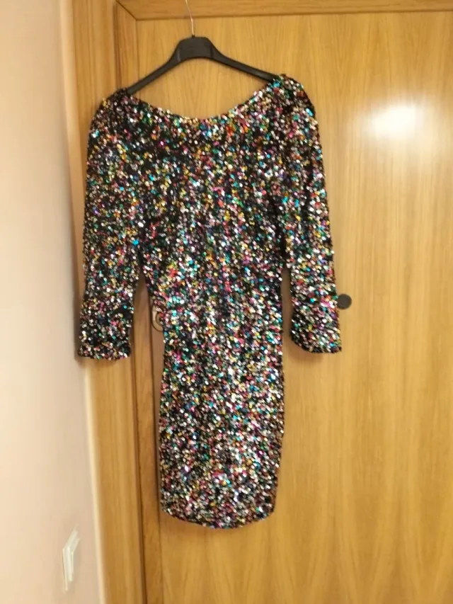 Vestido lentejuelas multicolor