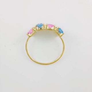Anillo Oro 18K Piedras Colores