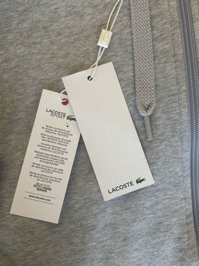 Felpa Lacoste Grigia con Zip