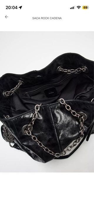 Bolso Saca Rock Cadena Zara Negro