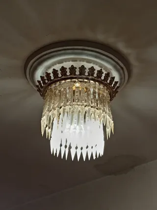 Lote Lámparas Vintage Cristal y Metal