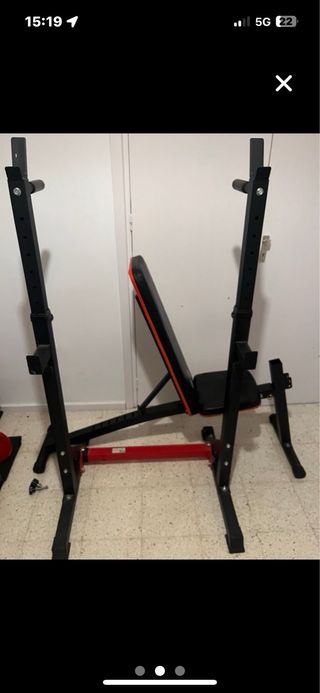 Rack y banco de pesas