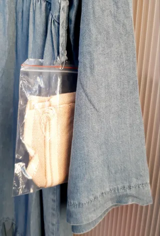 Vestido camiseiro azul comprido em ganga S/M