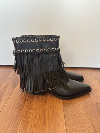 Botines Zara Piel Flecos Talla 38