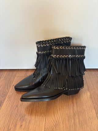 Botines Zara Piel Flecos Talla 38