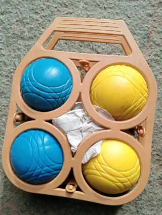 Set de Petanca 4 Bolas Azul y Amarillo