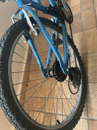 Bicicleta azul con portabidón