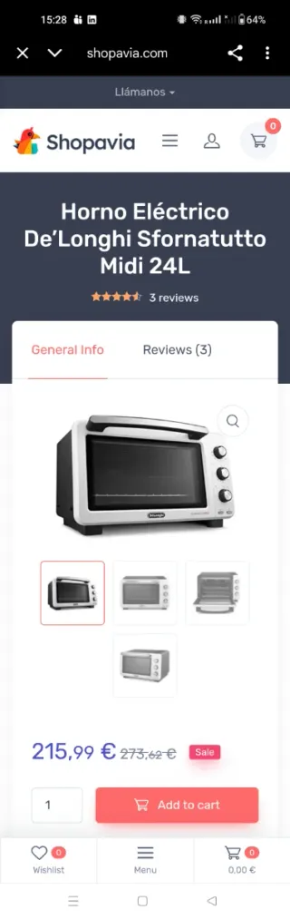 Horno Eléctrico De'Longhi Sfornatutto Midi