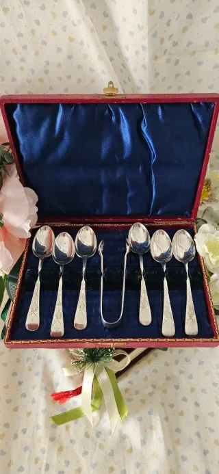 Set 6 Cucchiai e Portazollette in silver plated