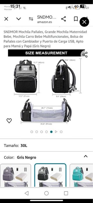 Mochila cambiador bebé